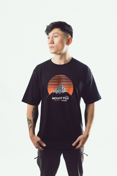 MENS BLACK OVERSIZED MOUNT FUJI T-SHIRT