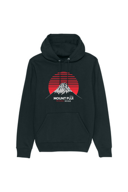 BLACK LUXURY COTTON MOUNT FUJI HOODIE