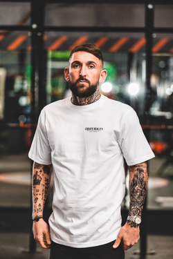 MENS WHITE OVERSIZED "CREATORS CLUB" T-SHIRT