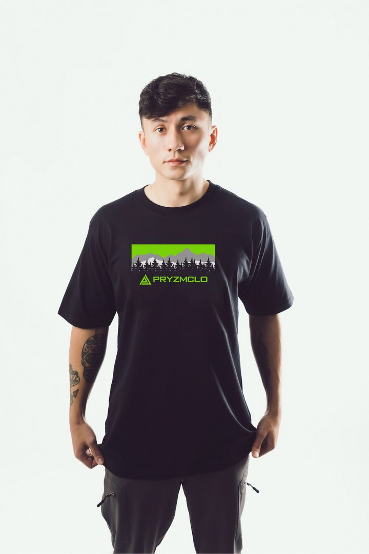 MENS BLACK NEON PEAKS OVERSIZED T-SHIRT