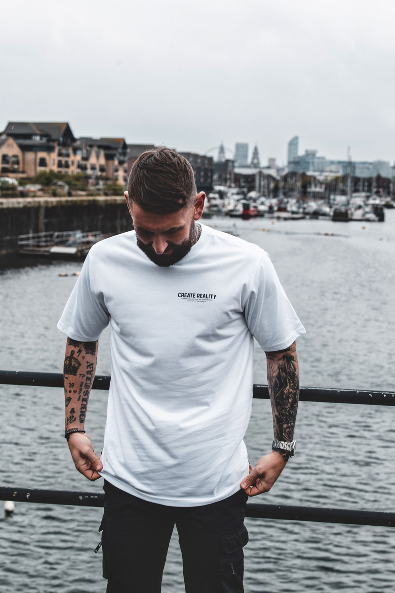 MENS WHITE OVERSIZED "CREATORS CLUB" T-SHIRT