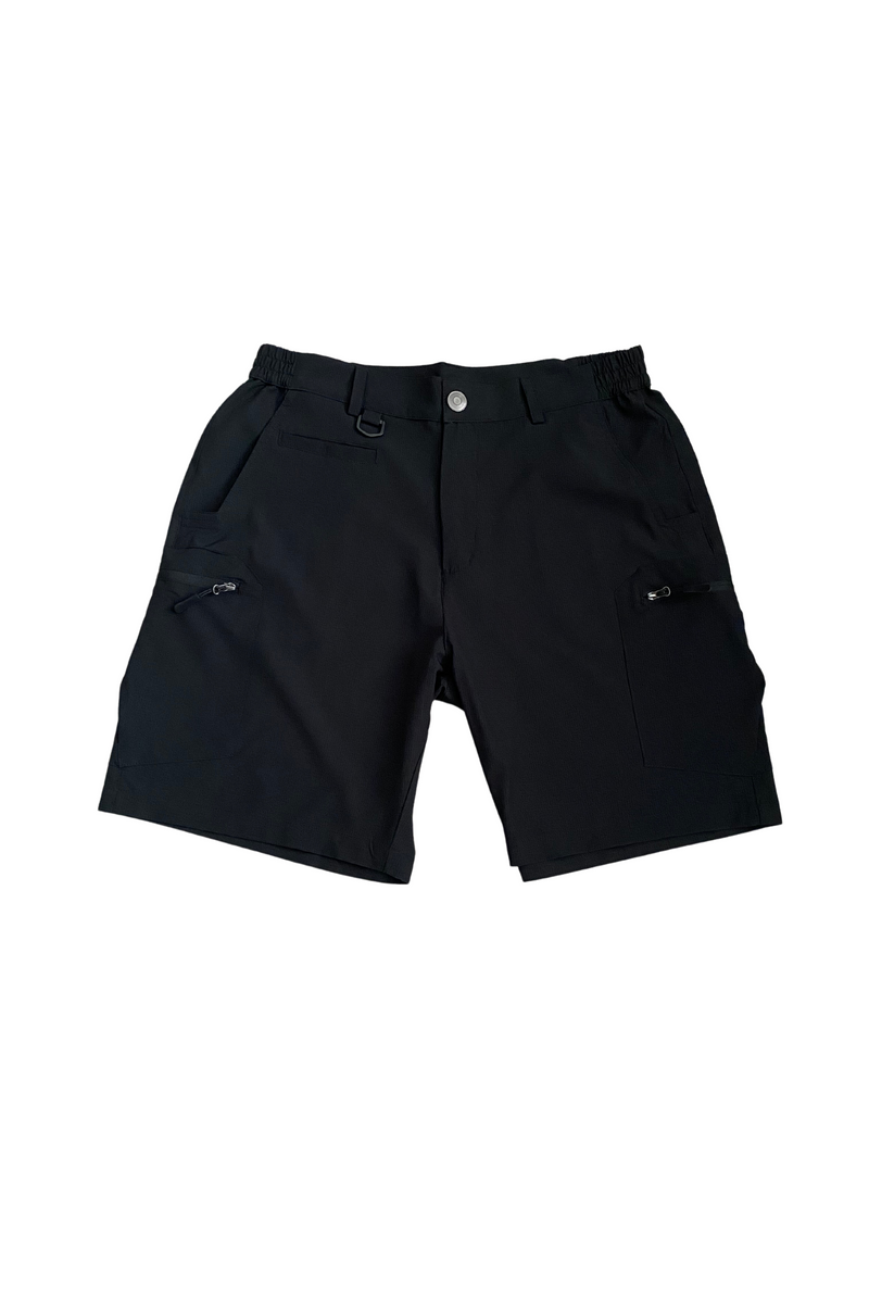 BLACK ACTIVE CARGO SHORTS