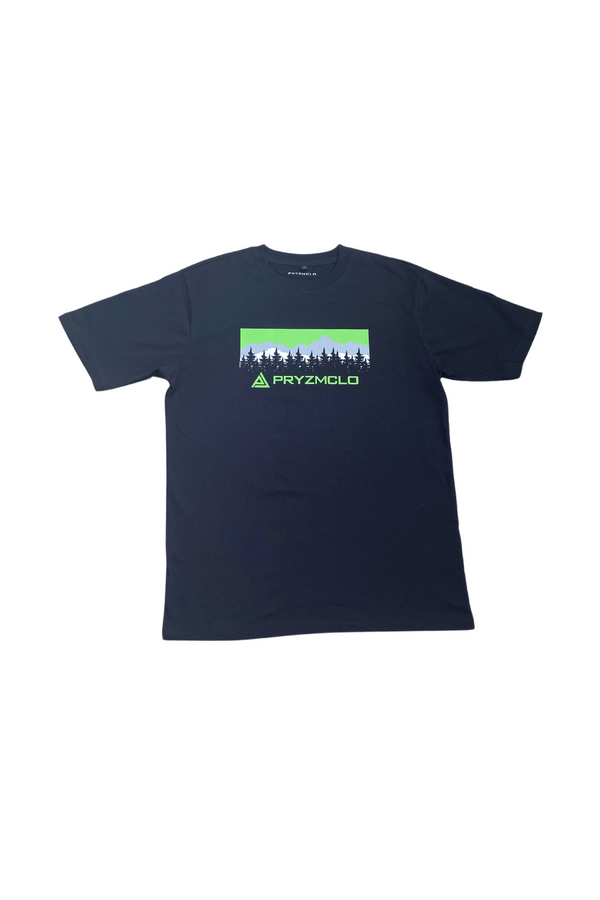 MENS BLACK NEON PEAKS OVERSIZED T-SHIRT