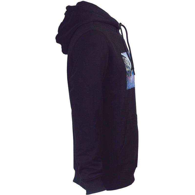 Black Luxury Cotton “Winter Mountains” Hoodie