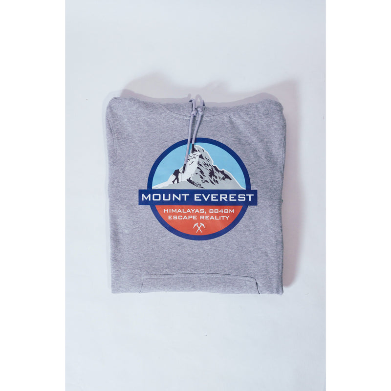 Grey Luxury Cotton "Mount Everest Summit" Hoodie