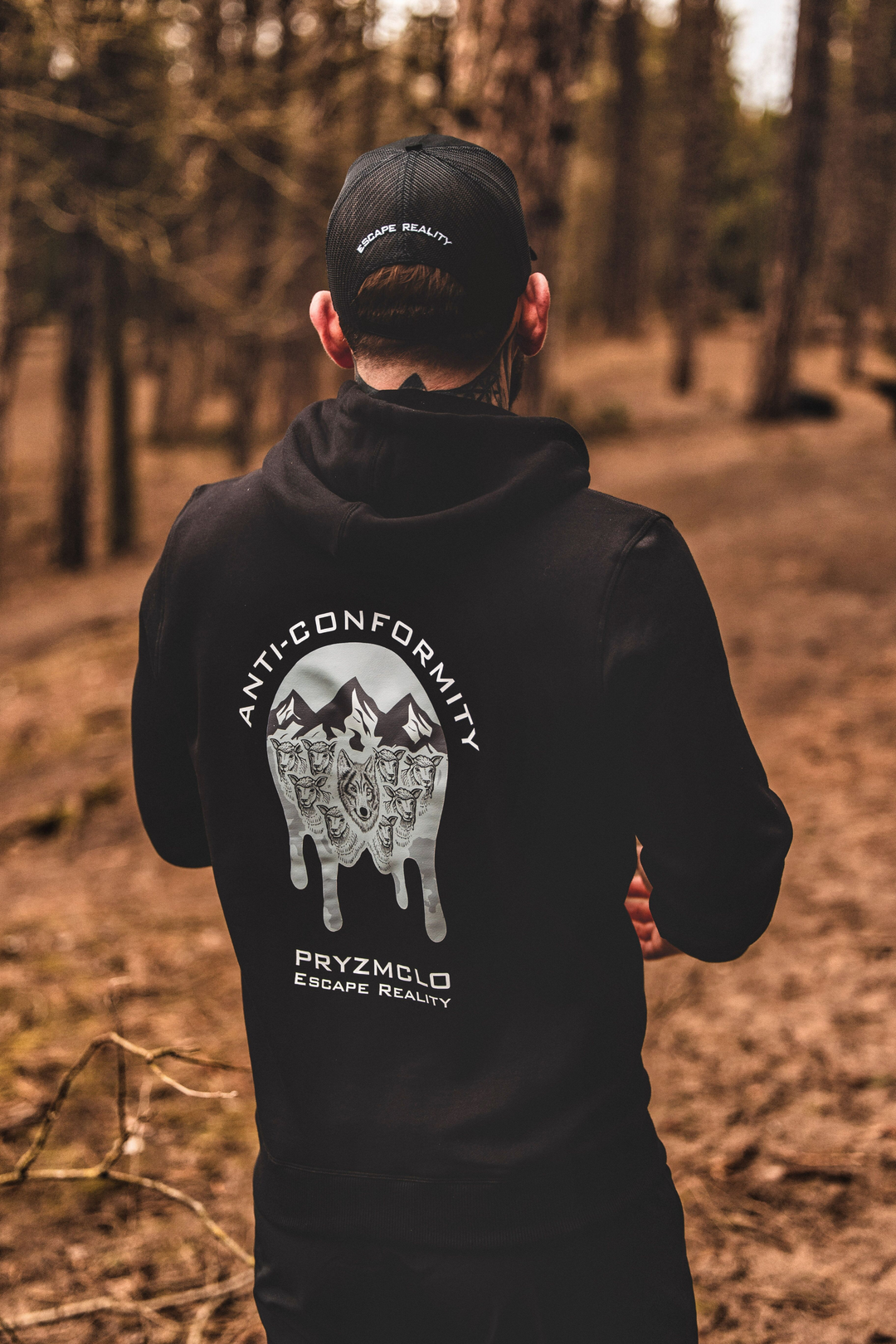BLACK LUXURY COTTON “ANTI-CONFORMITY” HOODIE