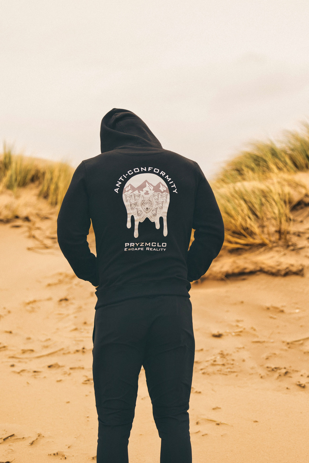 BLACK LUXURY COTTON “ANTI-CONFORMITY” HOODIE