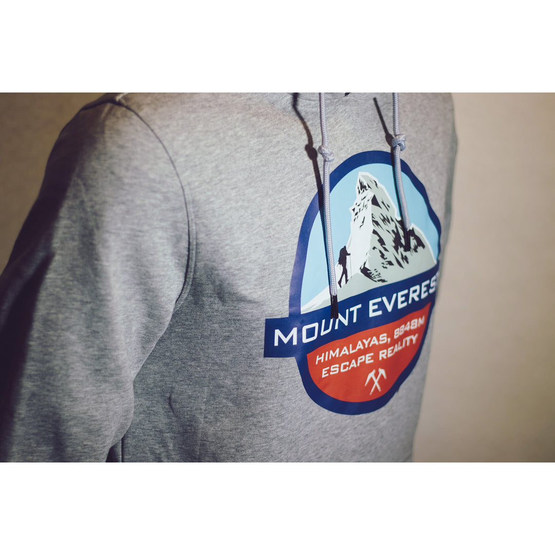 Grey Luxury Cotton "Mount Everest Summit" Hoodie