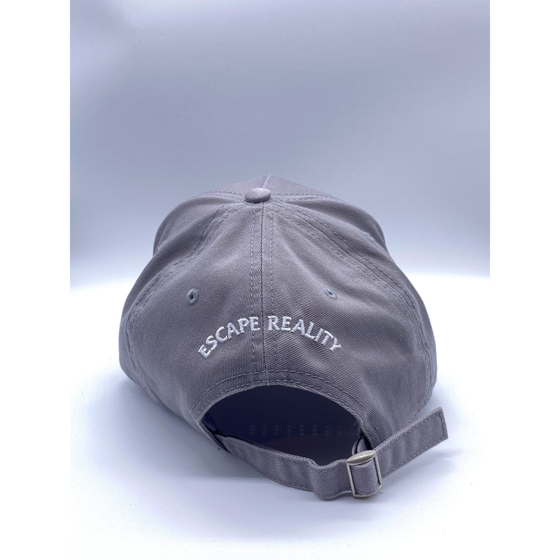 LIGHT GREY "ESCAPE REALITY" DISTRESSED CAP