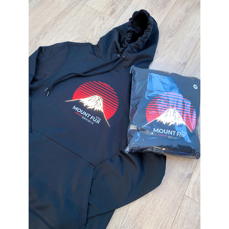 Reflective "Mount Fuji" Hoodie - Black