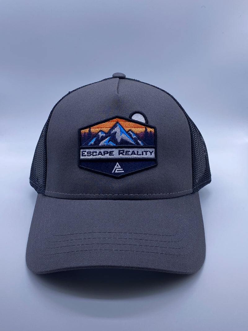 DARK GREY "MOUNTAIN RANGE" TRUCKER CAP