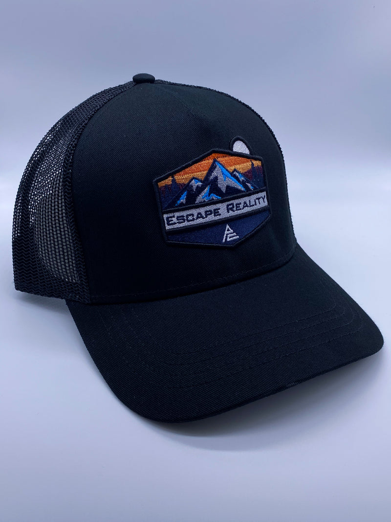 BLACK "MOUNTAIN RANGE" TRUCKER CAP