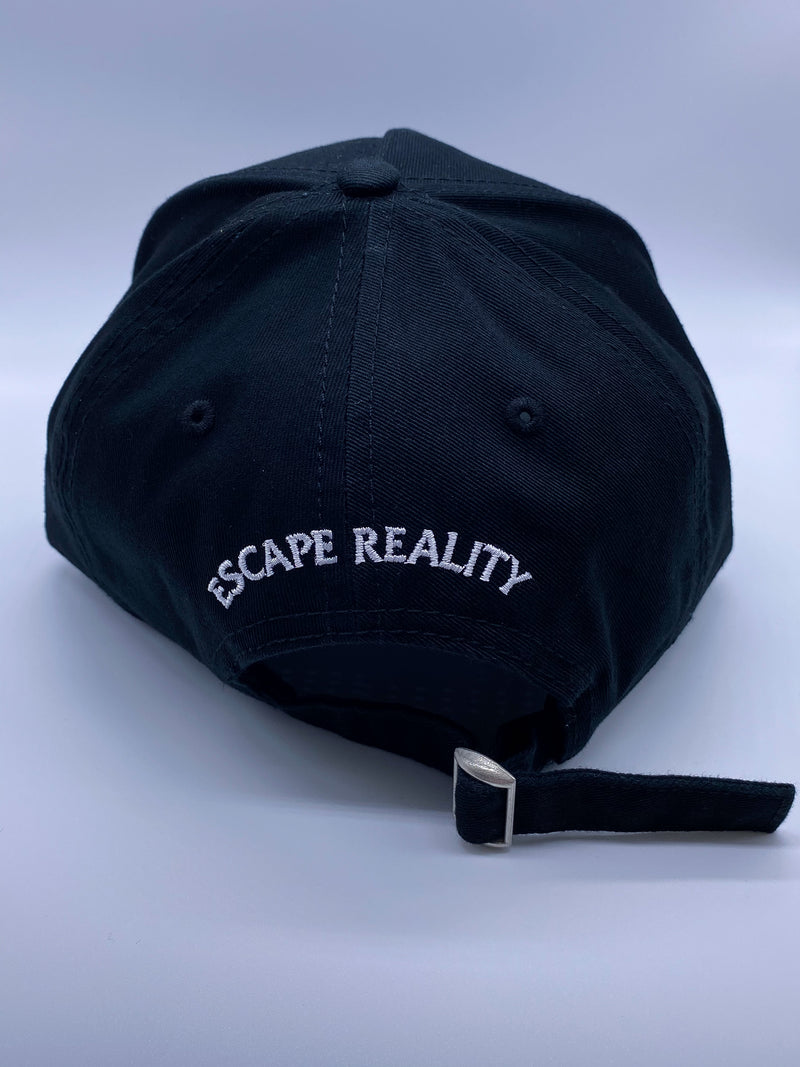 BLACK "MOUNTAIN RANGE" DISTRESSED CAP