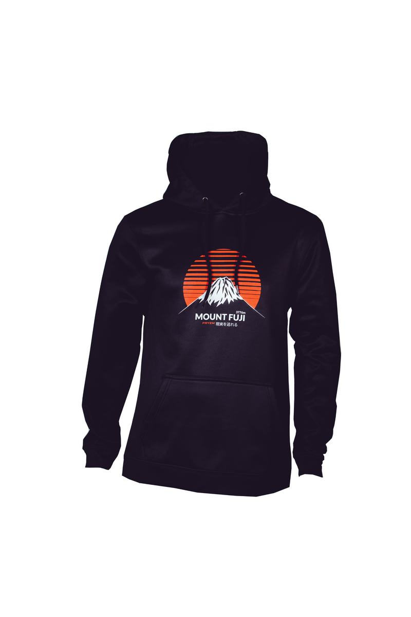 Reflective "Mount Fuji" Hoodie - Black